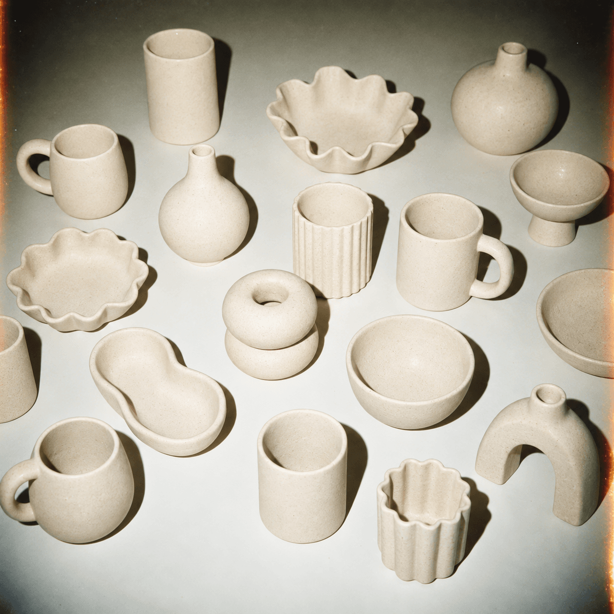 Assortiment de tasses, bols et pichets en céramique à peindre